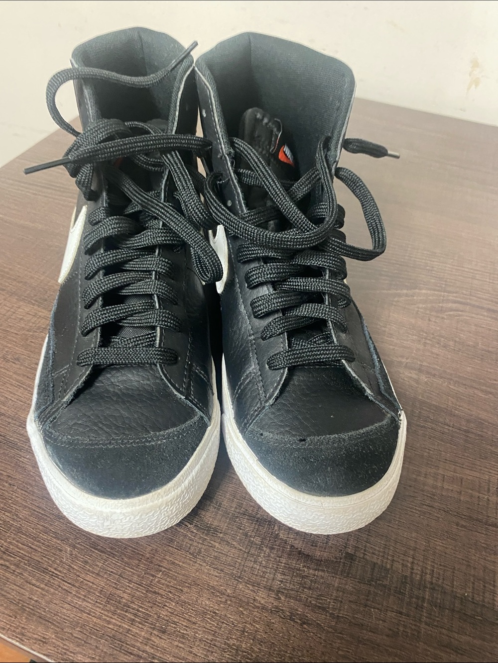 Nike Black High-Top Sneakers with White Sole( used once)